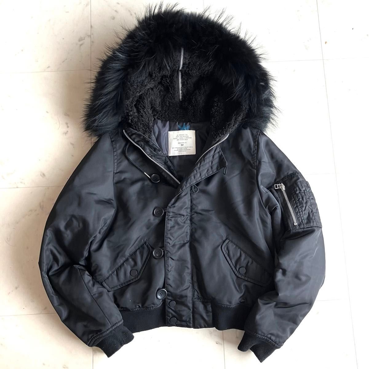 Y2K n2b SLY フライトジャケット S N-2B ブラック 短丈 ミリタリー