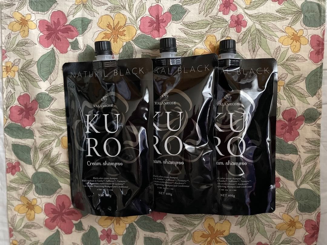 新品未使用バランローズKUROナチュラルブラッククリームシャンプー400g×3個 新品 バランローズ KURO クリームシャンプー ナチュラルブラック〈ヘア